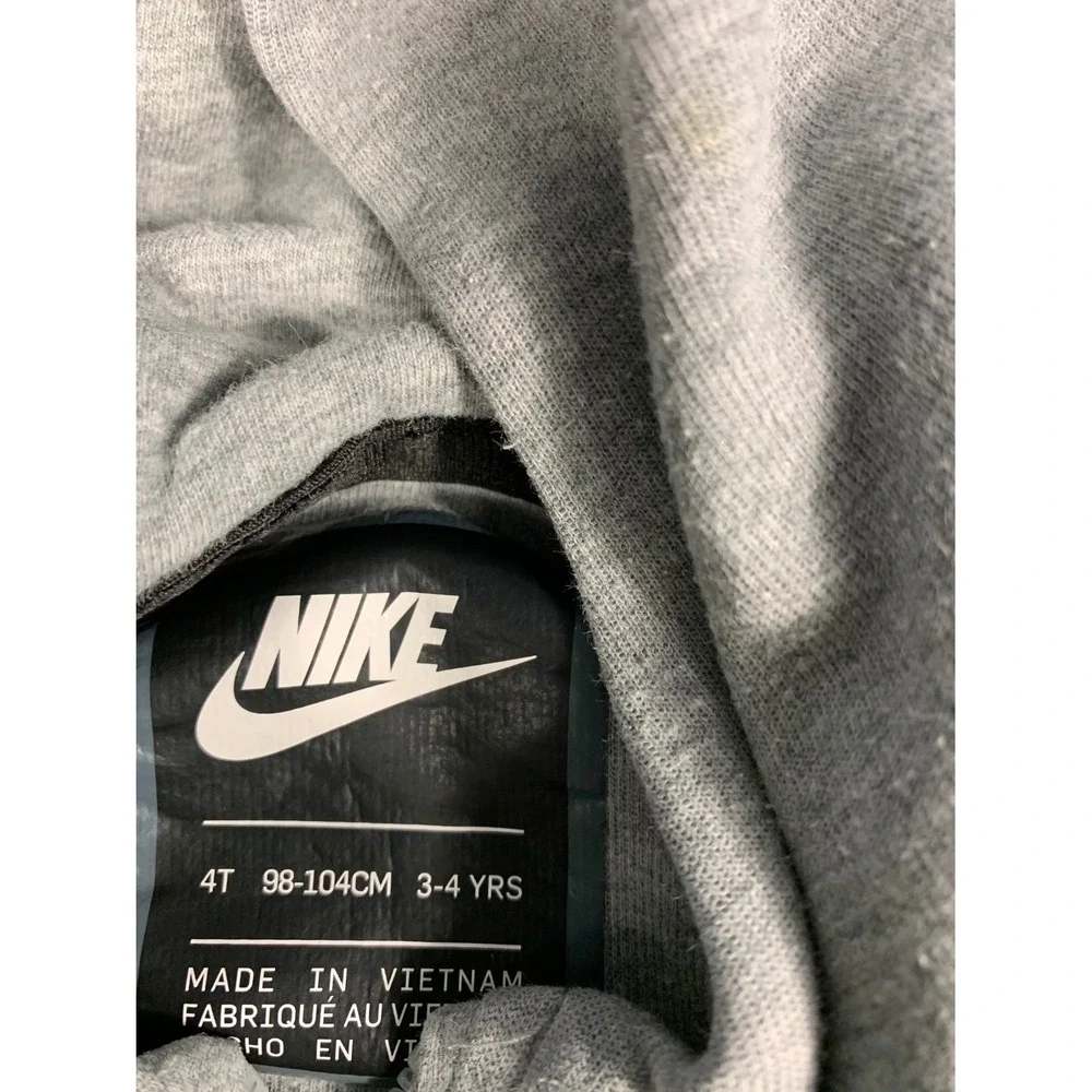Nike Tech Fleece Full Zip Hoodie Toddler Boys Size 4T Gray Cotton Blend 98-104 C